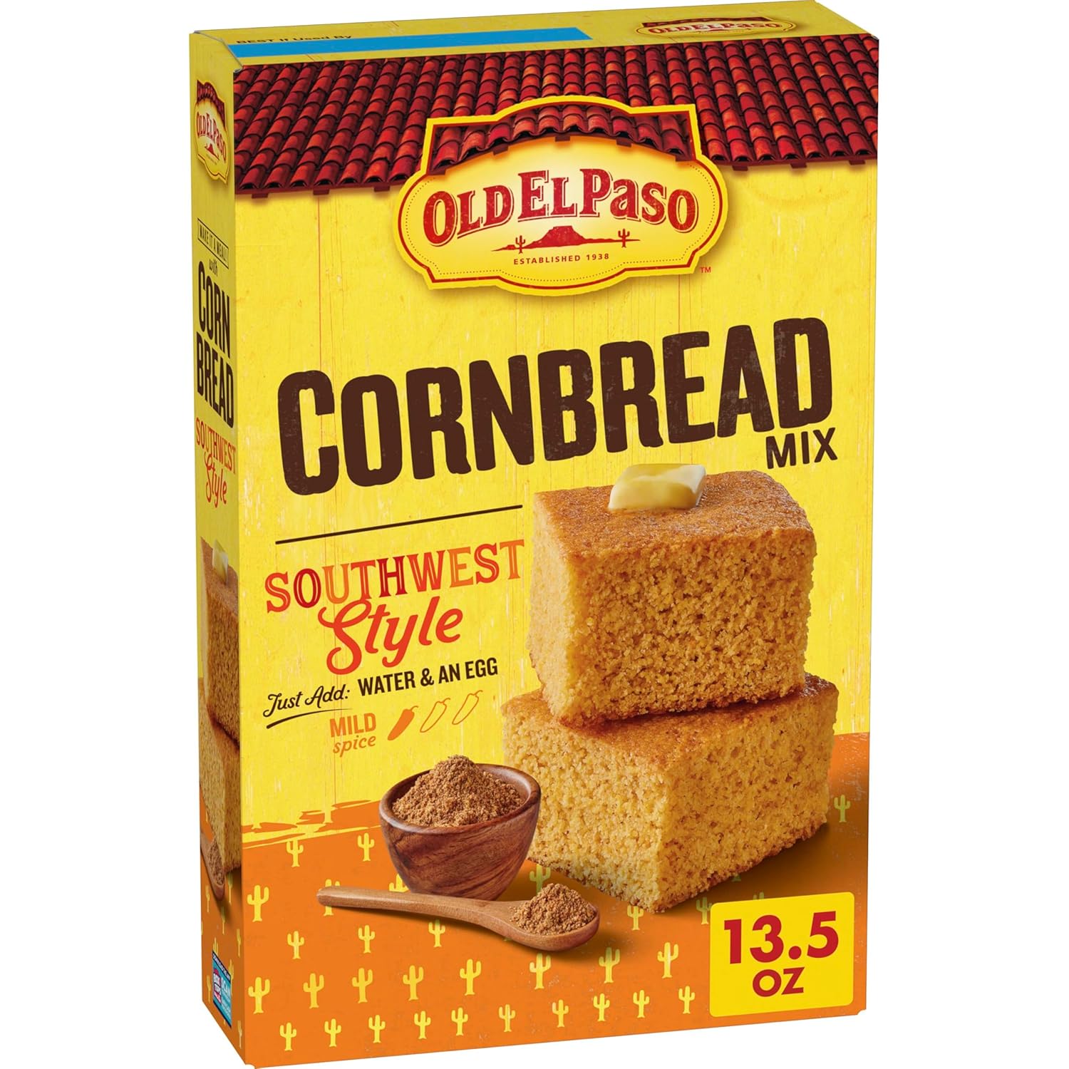 Old El Paso Southwest Style Cornbread Mix 13.5 oz - Easy Moist Baking Mix for Chili, Tacos & More