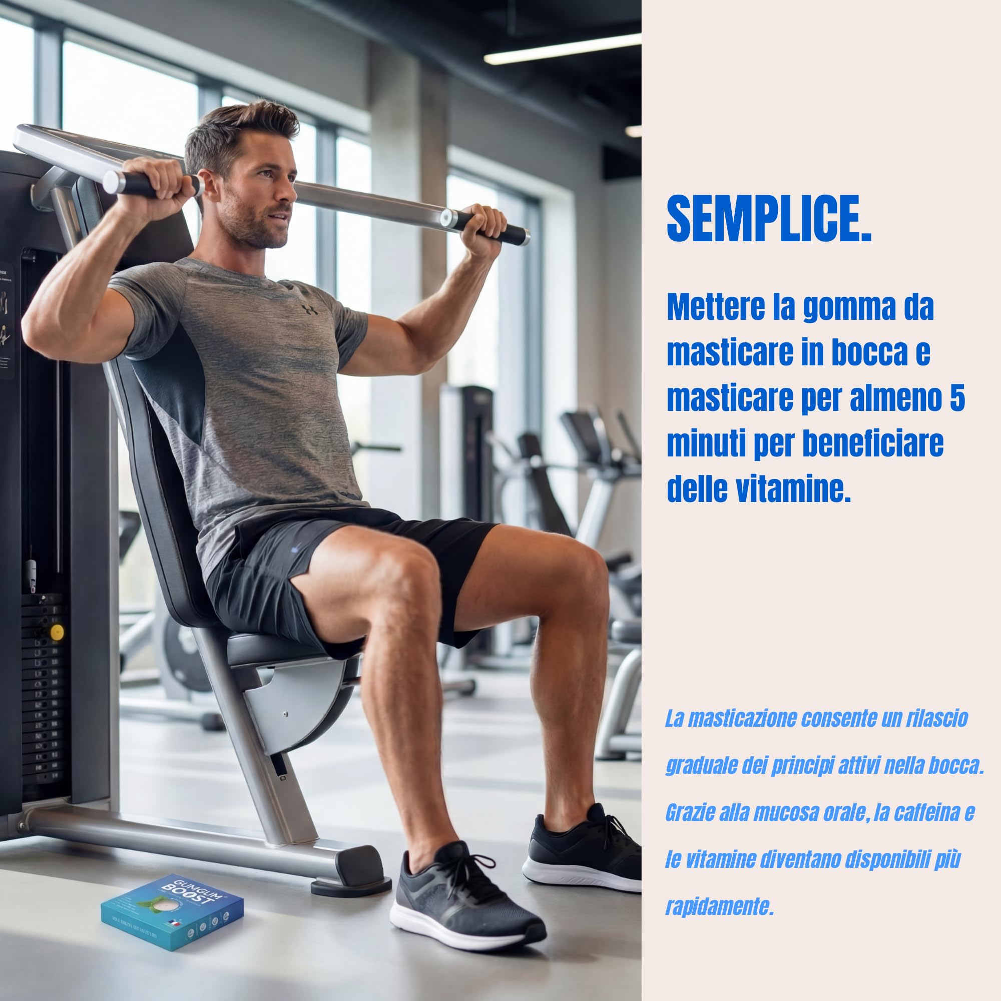Gumgum Boost - Masticare Gum Energizzante Senza Zucchero con Vitamine B6 & B12 – Caffeina Naturale & L-Teanina – Energia, Concentrazione & Vigilanza – Gusto Menta Fresca – Integratore Vegano – 54