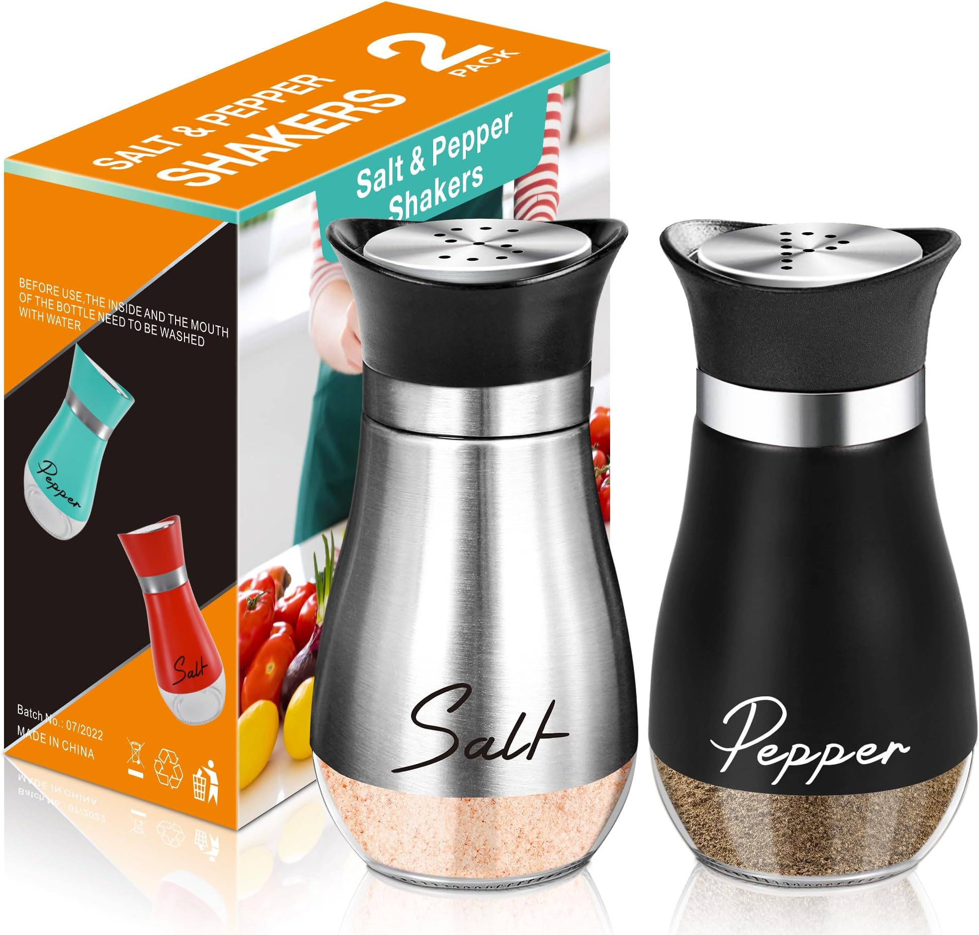 Ensemble De Shaker À Épices 8 Pièces - Salière Et Poivrière En Acier