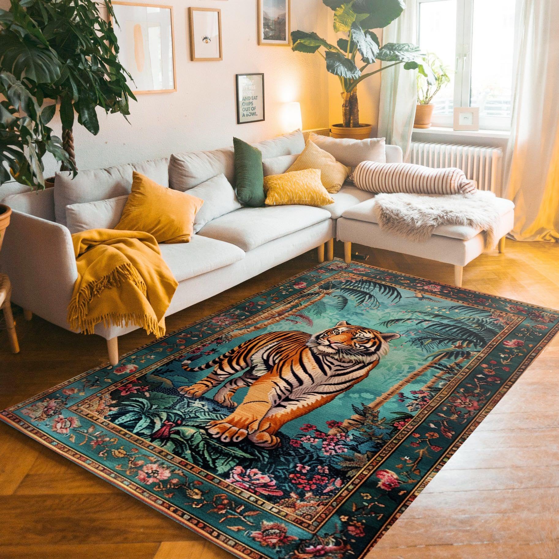 Amazon.com: Botanical Vintage Boho Bengal Tiger Skin Rug - 3x5 ft