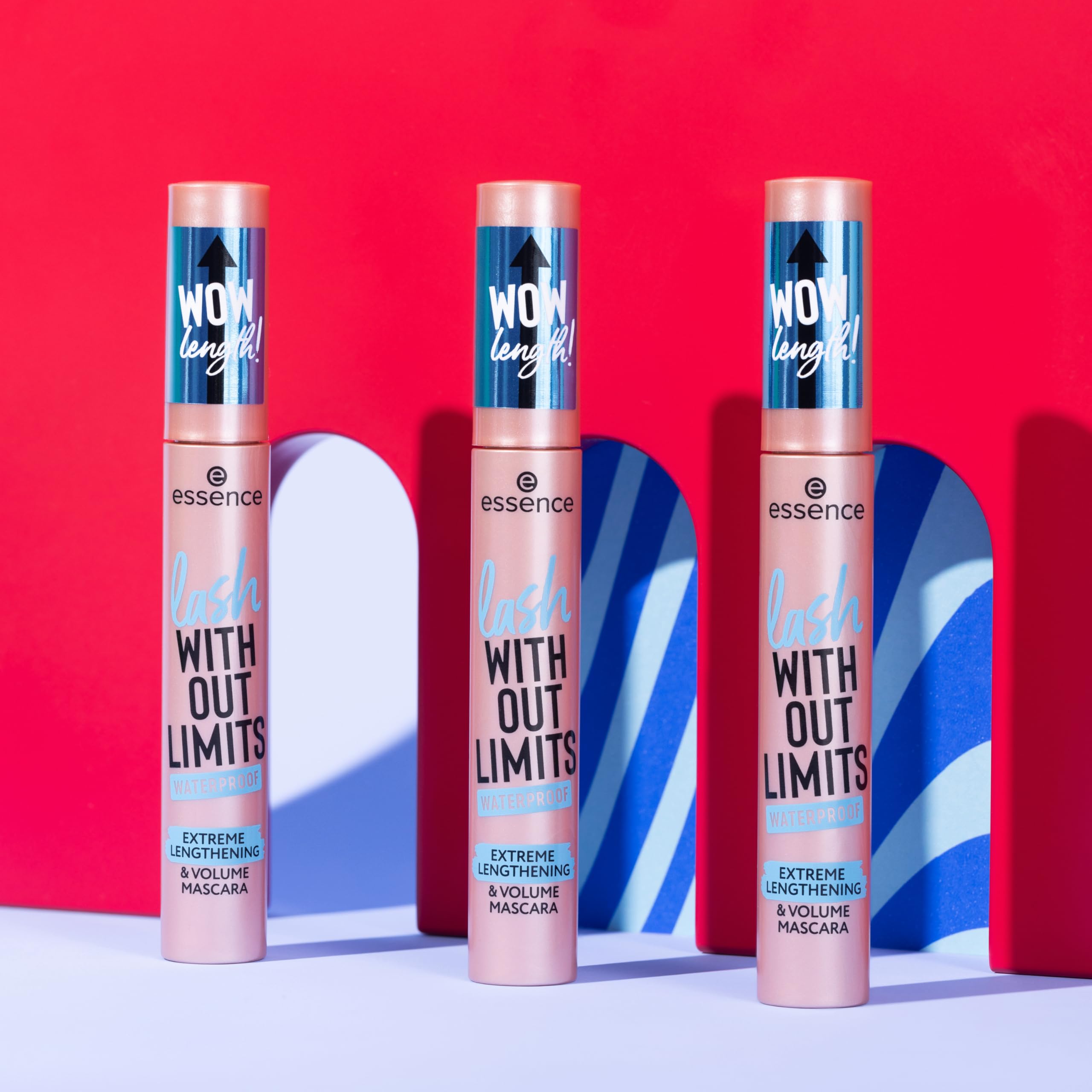 essence Wodoodporna maskara wydłużająca i pogrubiająca do rzęs lash WITHOUT LIMITS WATERPROOF EXTREME LENGTHENING & VOLUME, długotrwały, zwiększenie objętości, intensywnie czarny, wydłużanie (13ml)
