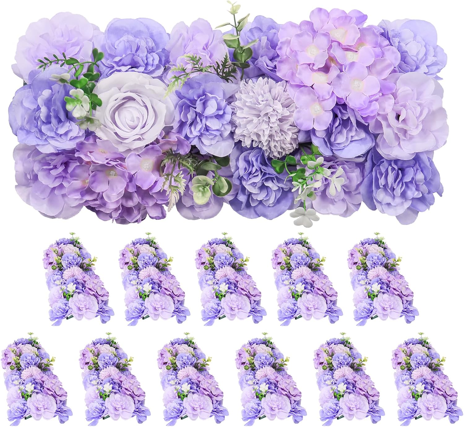 Artificial Flower Arch 12 Pack Purple Floral Swags for Wedding Décor, Elegant Faux Flowers Arrangement for Archways Party Backdrop, Home Wall Decoration and Table Centerpieces Purple 12