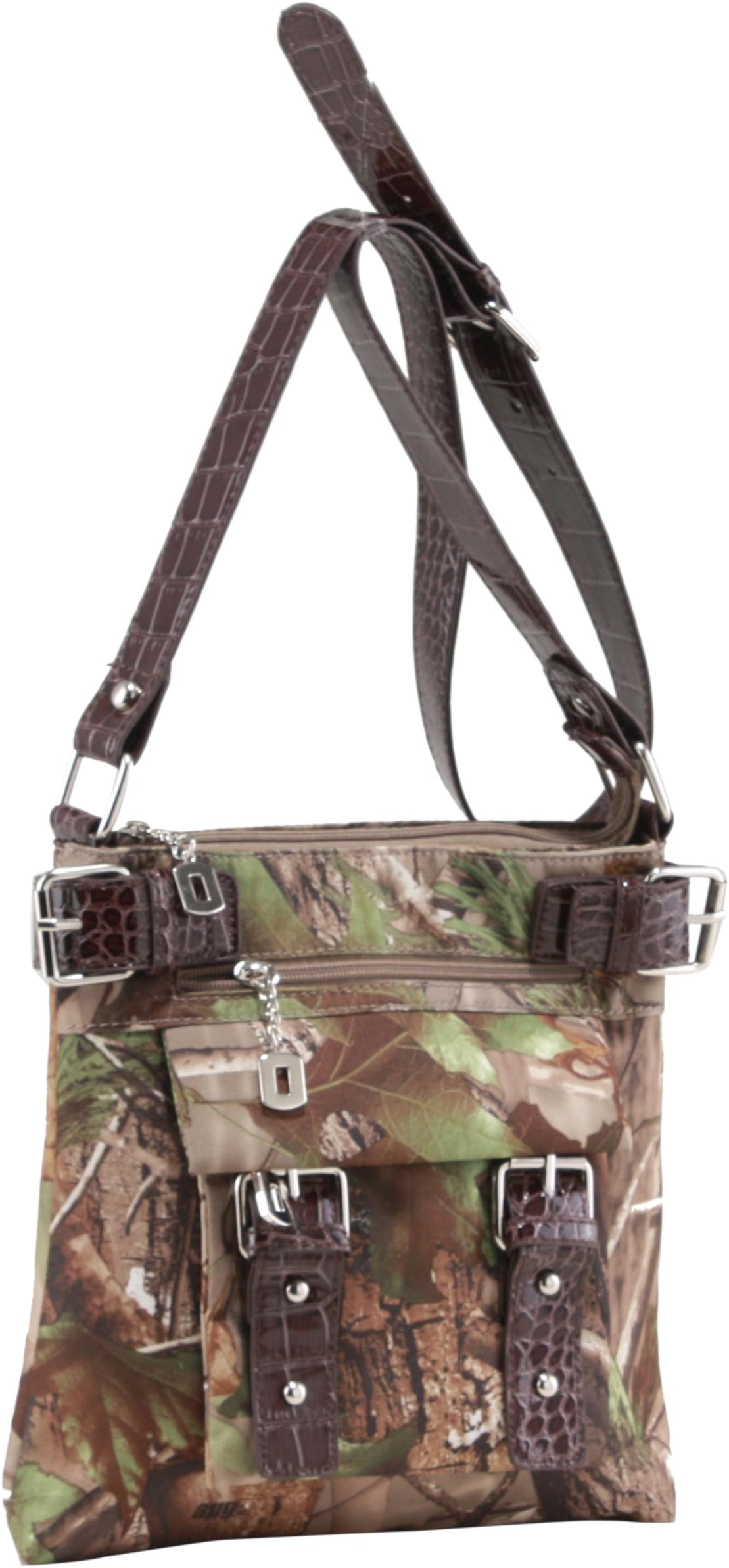 Women's 8 Pocket Purse with Studded Buckle Embellishments