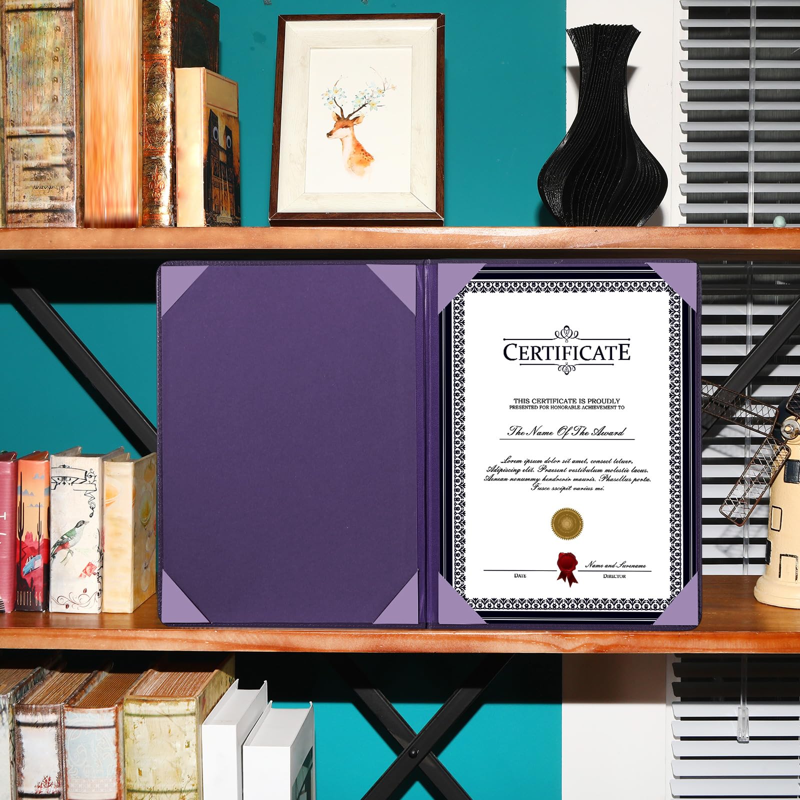 Tenare Lot de 10 porte-certificats en cuir synthétique - 21,6 x 27,9 cm - Noir, rouge, bleu, violet - Pour diplôme, concours de bienfaisance - Pour remise de diplôme, concours de bienfaisance