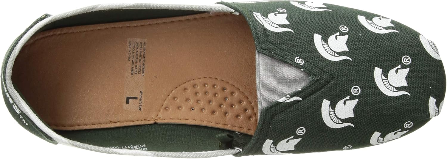 FOCO Michigan State Spartans NCAA Womens Stripe Canvas Shoes - L