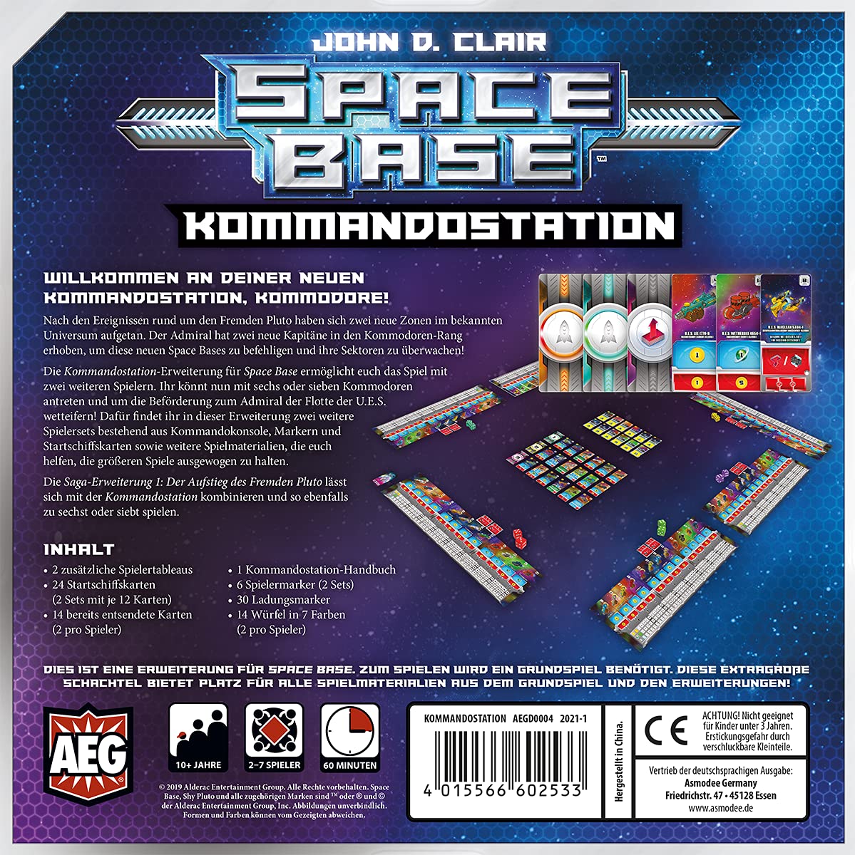Alderac Entertainment Group, Space Base: Kommandostation, Erweiterung, Familienspiel, Würfelspiel, 2-7 Spieler, Ab 10+ Jahren, 60+ Minuten, Deutsch