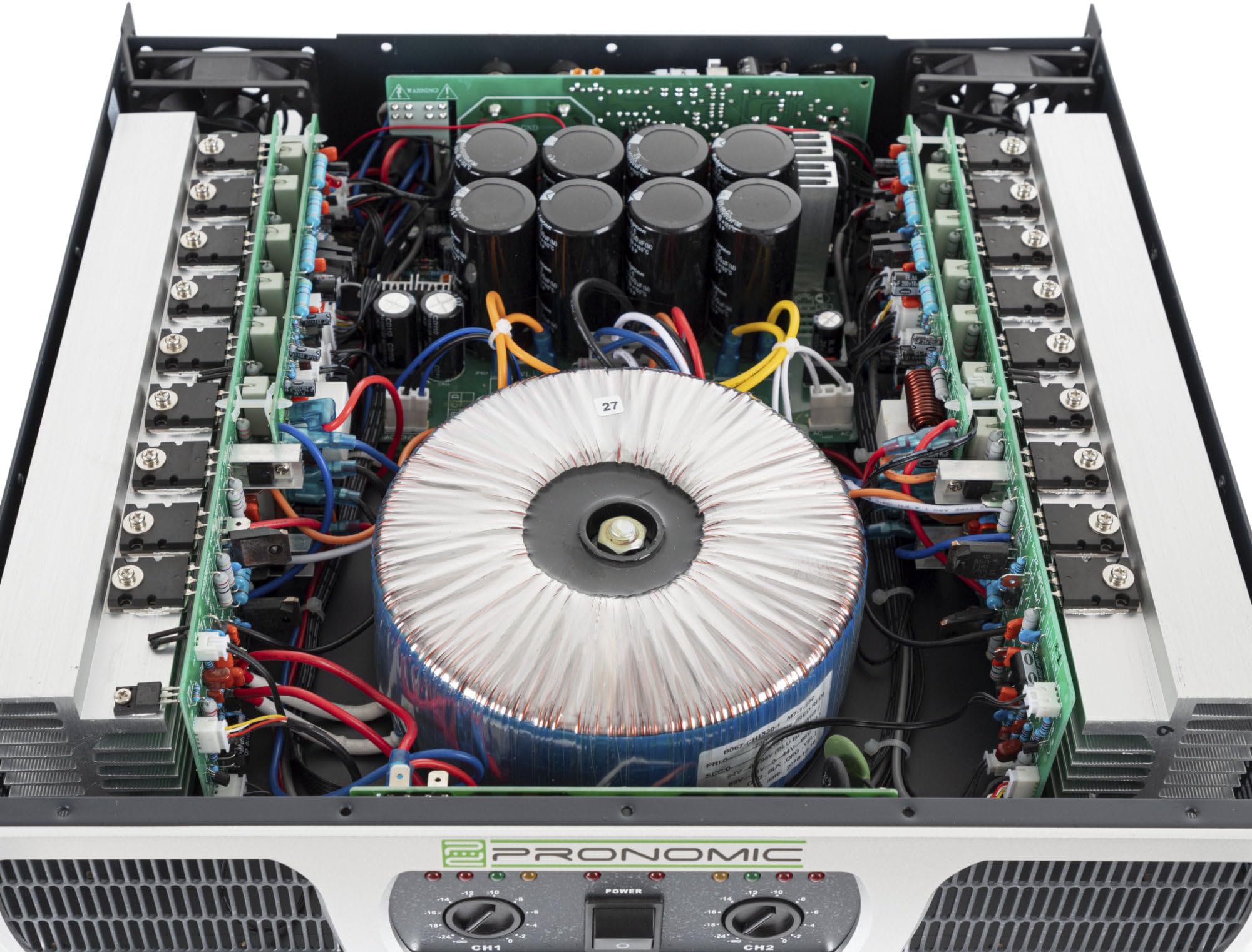 Pronomic TL-700 Finale - Amplificatore Stereo 2x1600W@2O, ventola termoregolata, modalità Parallel/Stereo/Bridge, circuiti protezione, uscita Class H.