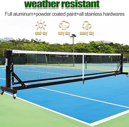Miniatura 4 de Postes de pickleball portátiles para práctica, sistema de poste de red de pickleball, postes de pickleball de aleación de aluminio de 22 pies con