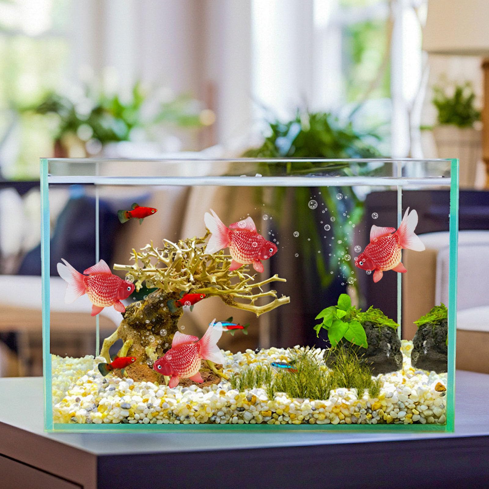 Geflschte Goldfische, Knstliche Fake Fische fr Teich Aquarium,  Realistisch Plastikfischmodell, Schwimmende Fischtankdekorationen, Goldfisch  Deko (B): Amazon.de: Haustier