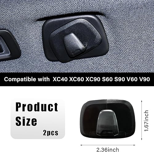 Miniatura 2 de Augeny 1 Pair Car Interior Roof Hooks, Plastic Auto Clothes Hanger Hooks Compatible with XC40 XC60 XC90 S60 S90 V60 V90, Car Essentials Hooks for