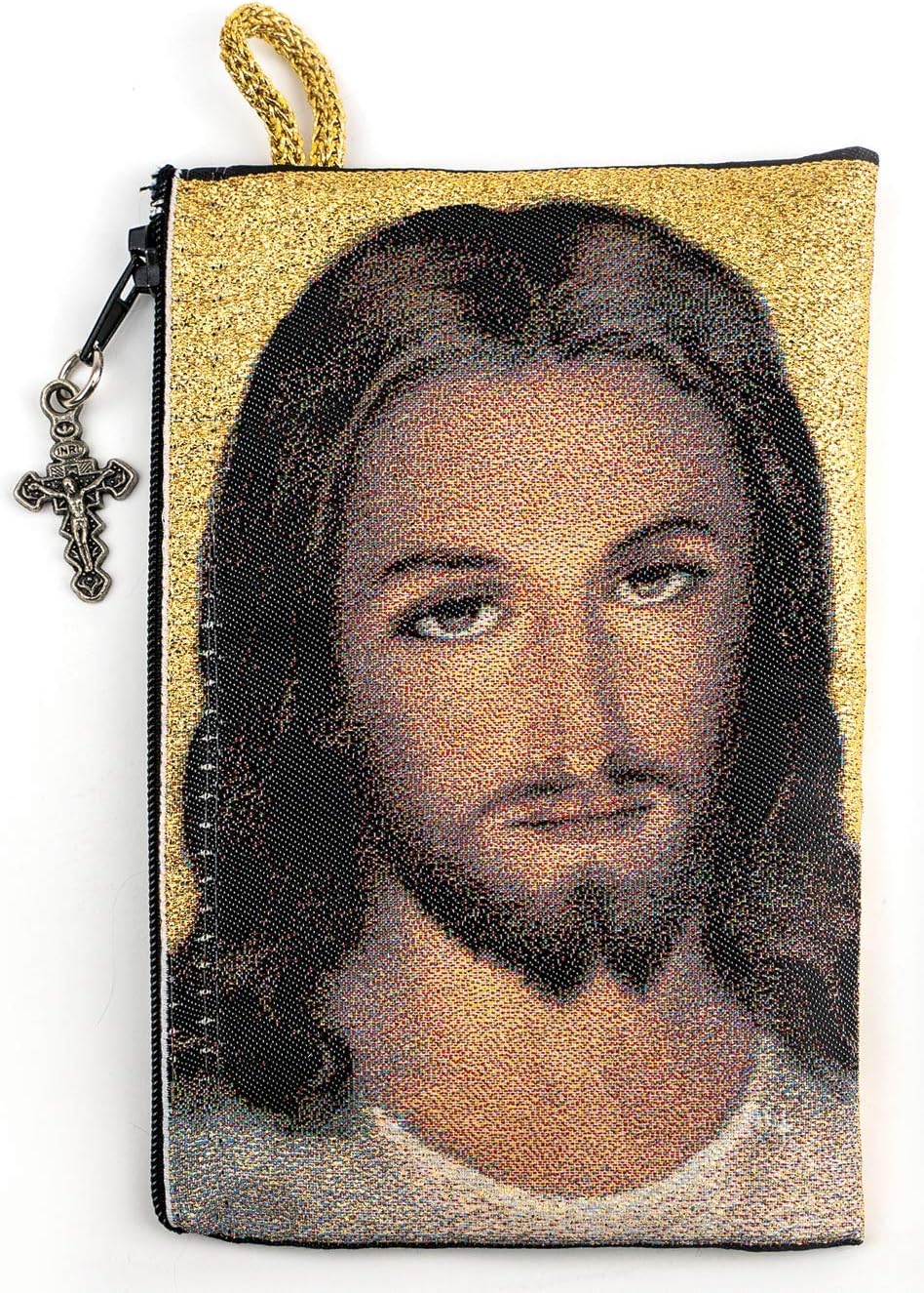 Logos Trading Post Olive Wood Catholic Rosary & Woven Rosary Pouch Gift Set image 5