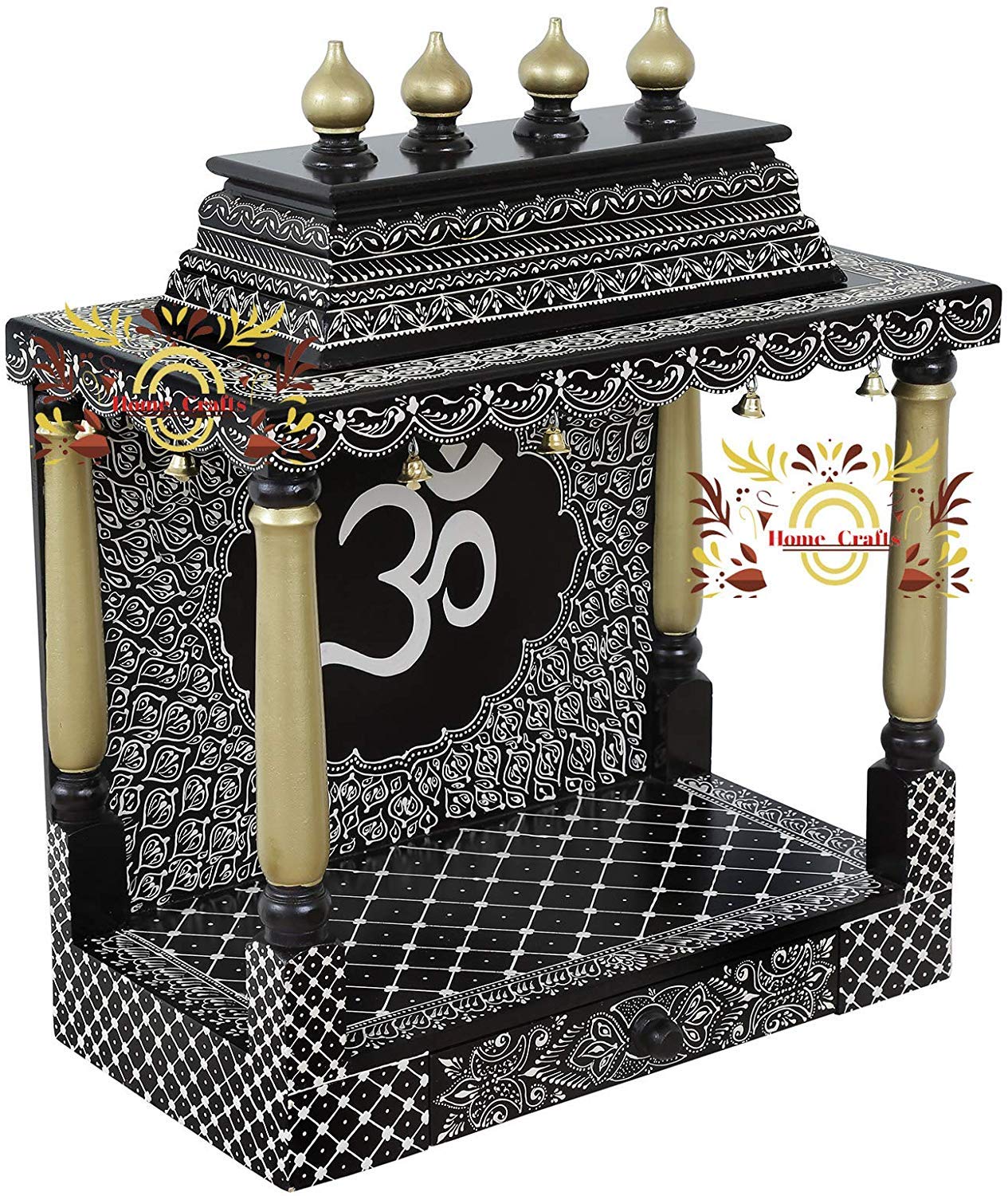 Templo de madera gris para rincón de meditación en salón