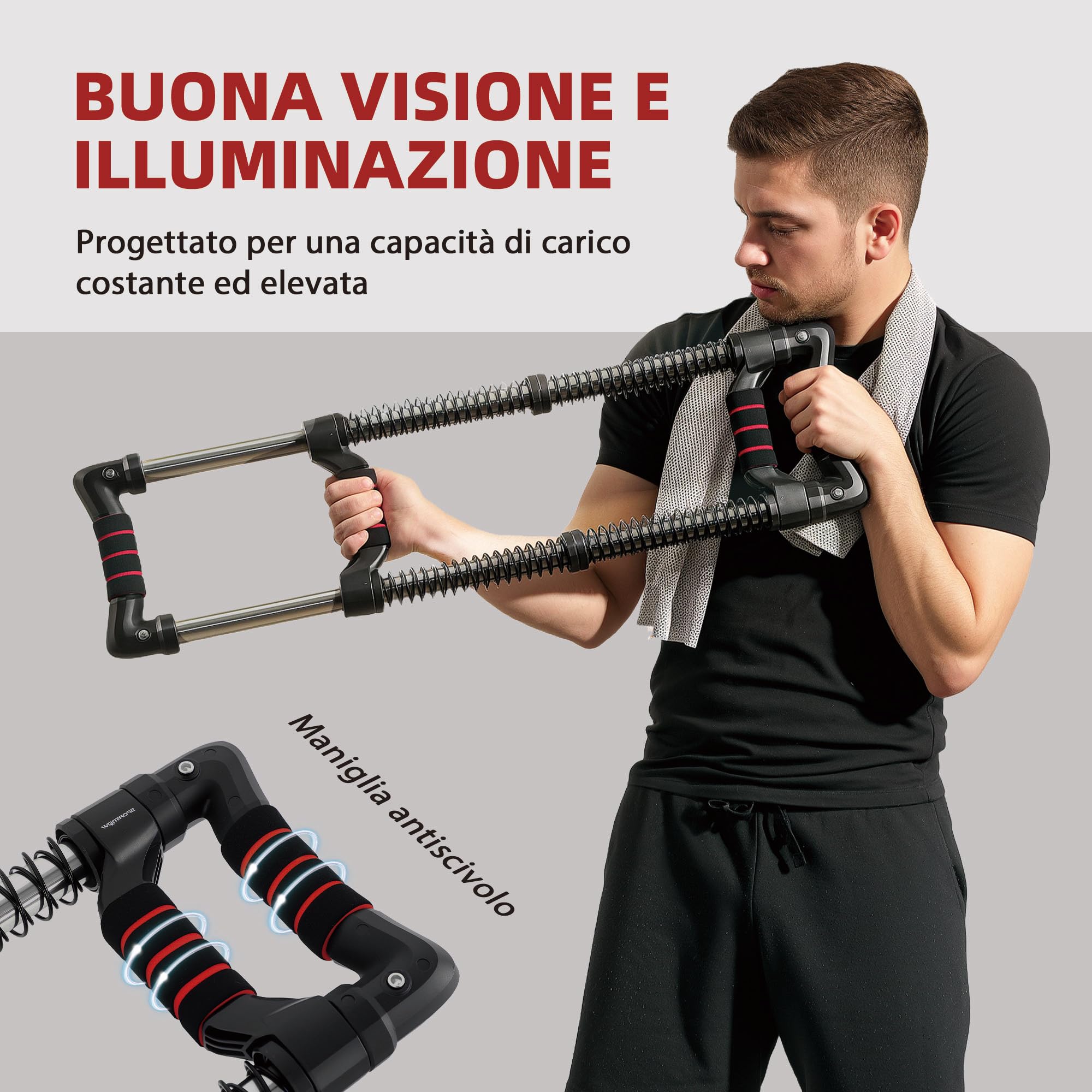 Estensore Per Petto In Lattice Naturale A 3 Fori - Banda Elastica Regolabile 12-48 Kg Con Manici Per Fitness E Palestra - 5