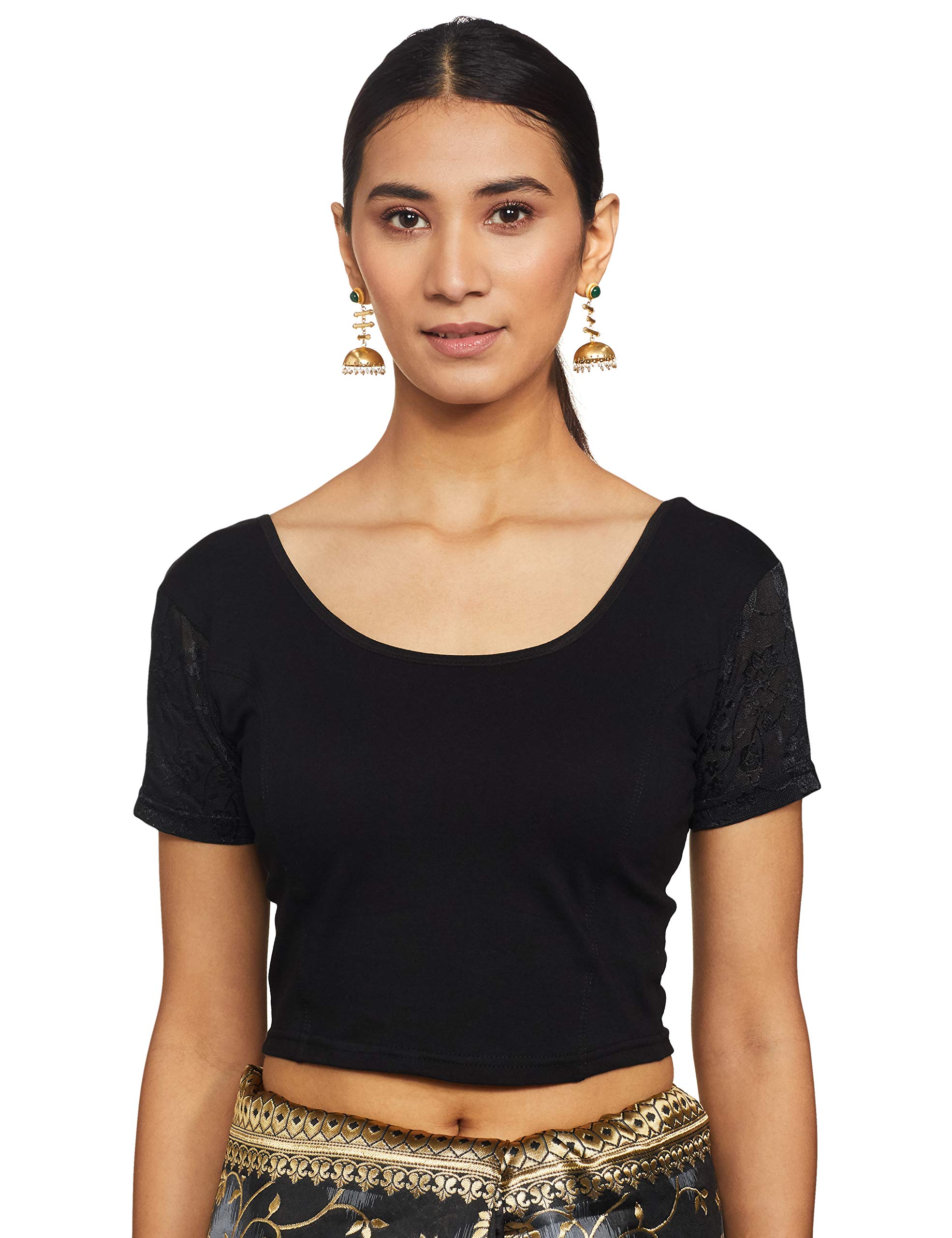 TINSIEWomen's Cotton Lycra Readymade Saree Blouse