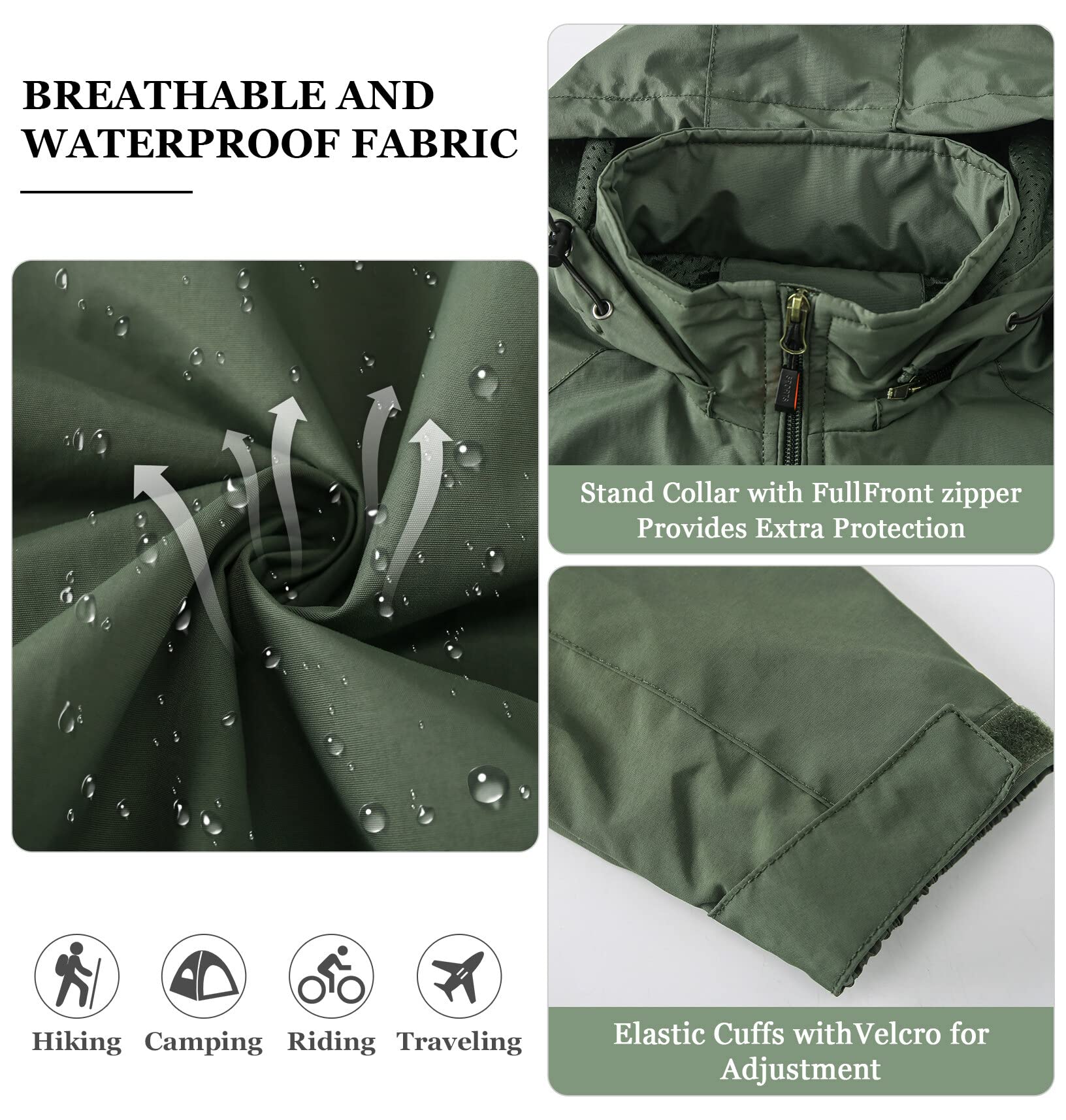 SEAUR - Giacca da uomo Giacche impermeabili leggere Casual Softshell Giacche Outdoor Cappotto da lavoro per ciclismo Sci Escursionismo