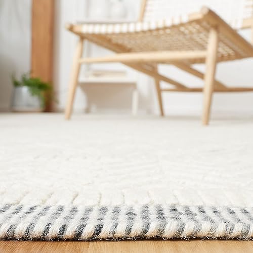 Miniatura 5 de MARTHA STEWART x SAFAVIEH MSR9605A - Alfombra de lana hecha a mano para sala de estar, comedor y dormitorio, 8 x 10 pies, color marfil