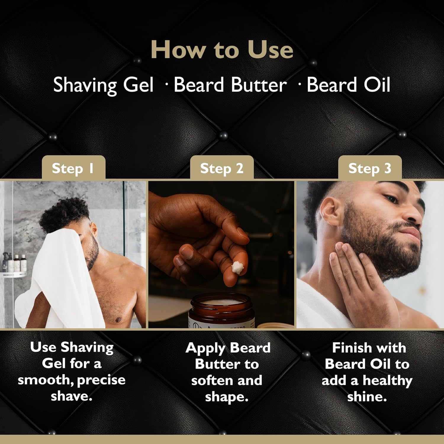 Beard Grooming Set – Beard Oil, Beard Butter & Shaving Gel – Hydrate, Soften & Style (3-pack, Tobacco Vanilla) - Image 6