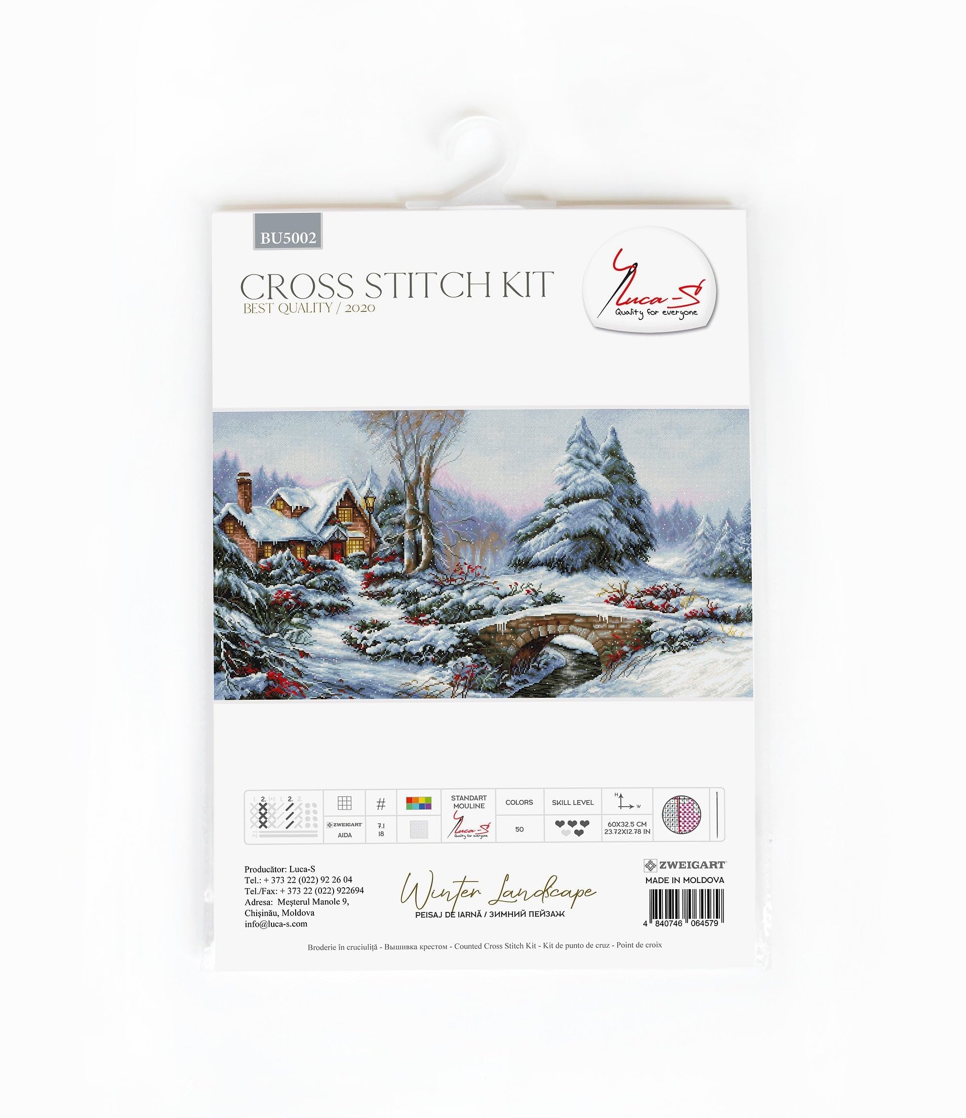 Luca-S BU5002 zestaw do haftu krzyżykowego, wielokolorowy, 45 x 34 cm