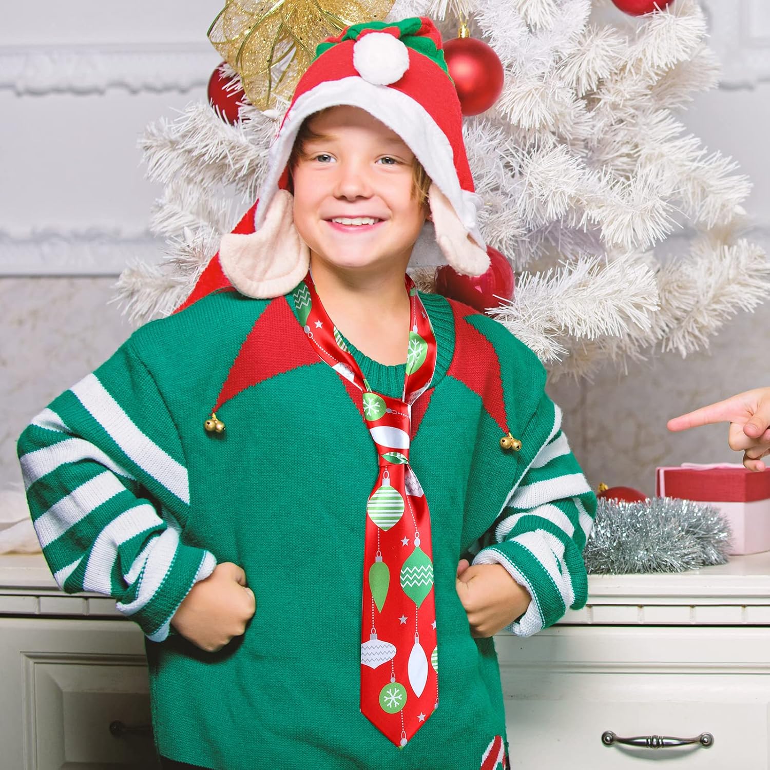 Handepo 18 Pcs One off Christmas Tie for Men Decorative Christmas Necktie Holiday Tie Santa Snowflake Christmas Tree for Boys Women Festival Christmas Party Xmas Costume