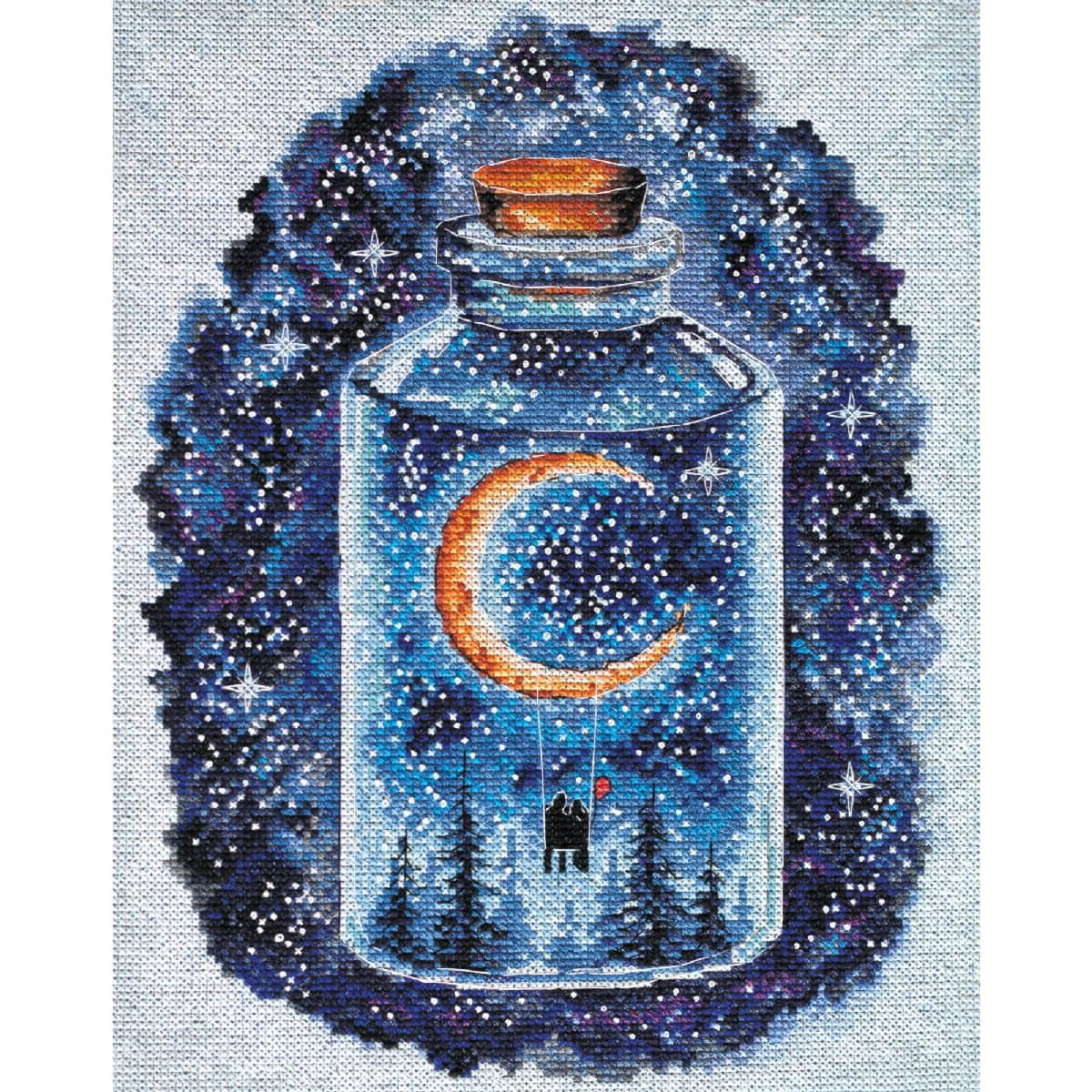 Kit de broderie au point de croix Abris Art en coton multicolore premium