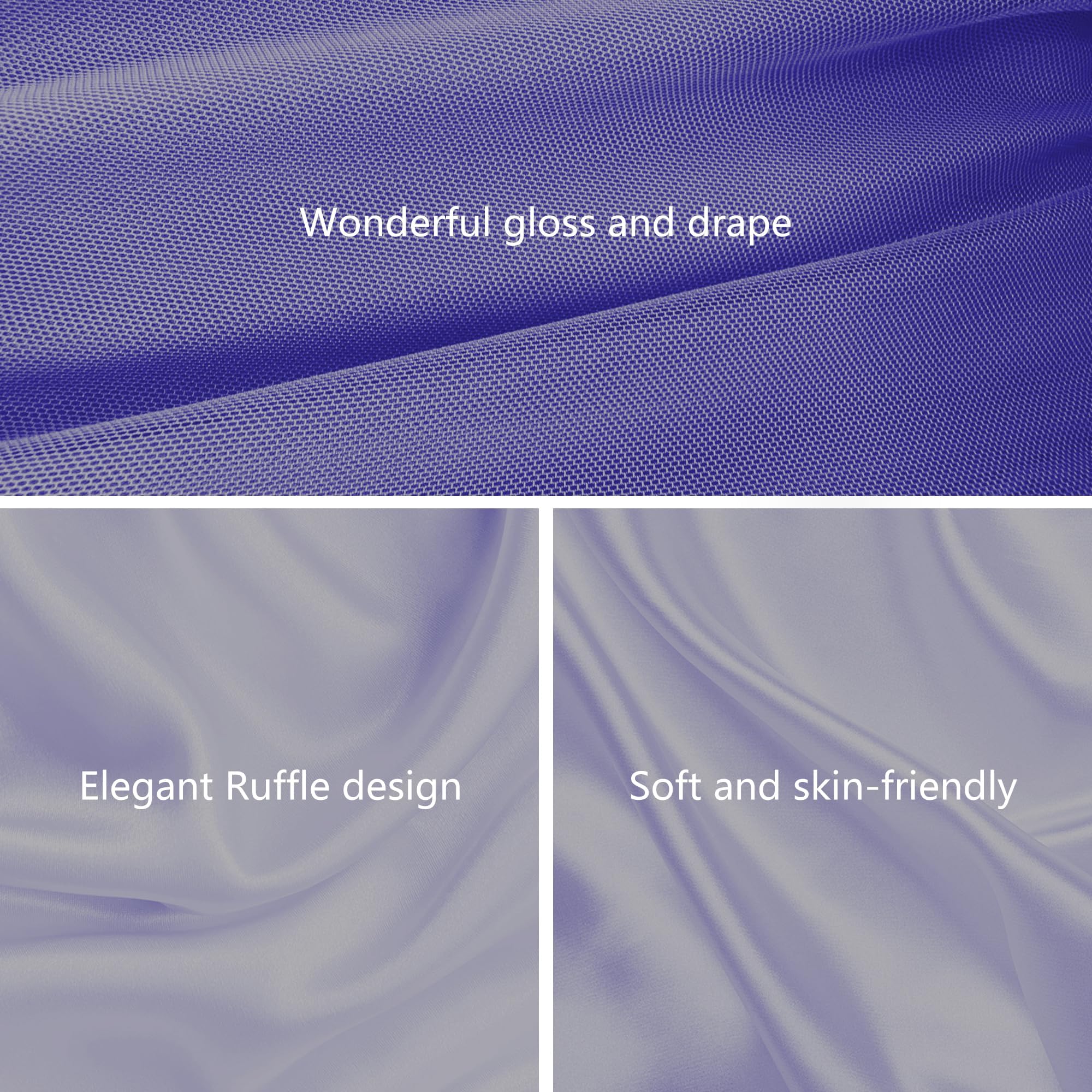 Abito Lungo da Cerimonia Donna in Tulle Elasticizzato con Scollo a V – Made in Italy