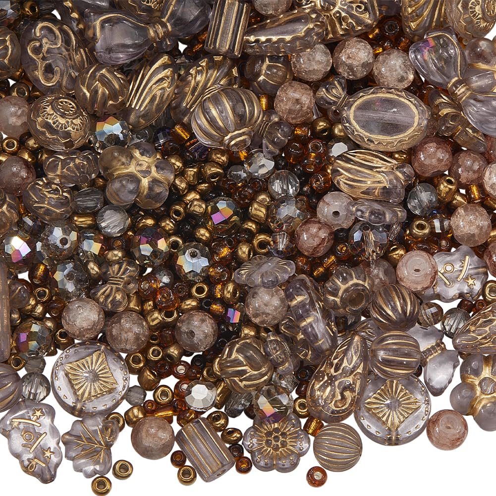 Perles en vrac en acrylique et verre gris SUNNYCLUE pour créer vos breloques