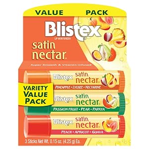 Blistex Satin Nectar Lip Balm 0 15 oz 3 Count Lip Moisturizer Variety Pack Moisturizes and Comforts Dry