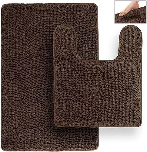 Miniatura 28 de Tafts - Alfombra de baño de lujo ultrasuave y afelpada, de microfibra de chenilla, absorbente, antideslizante, lavable a máquina, decoración