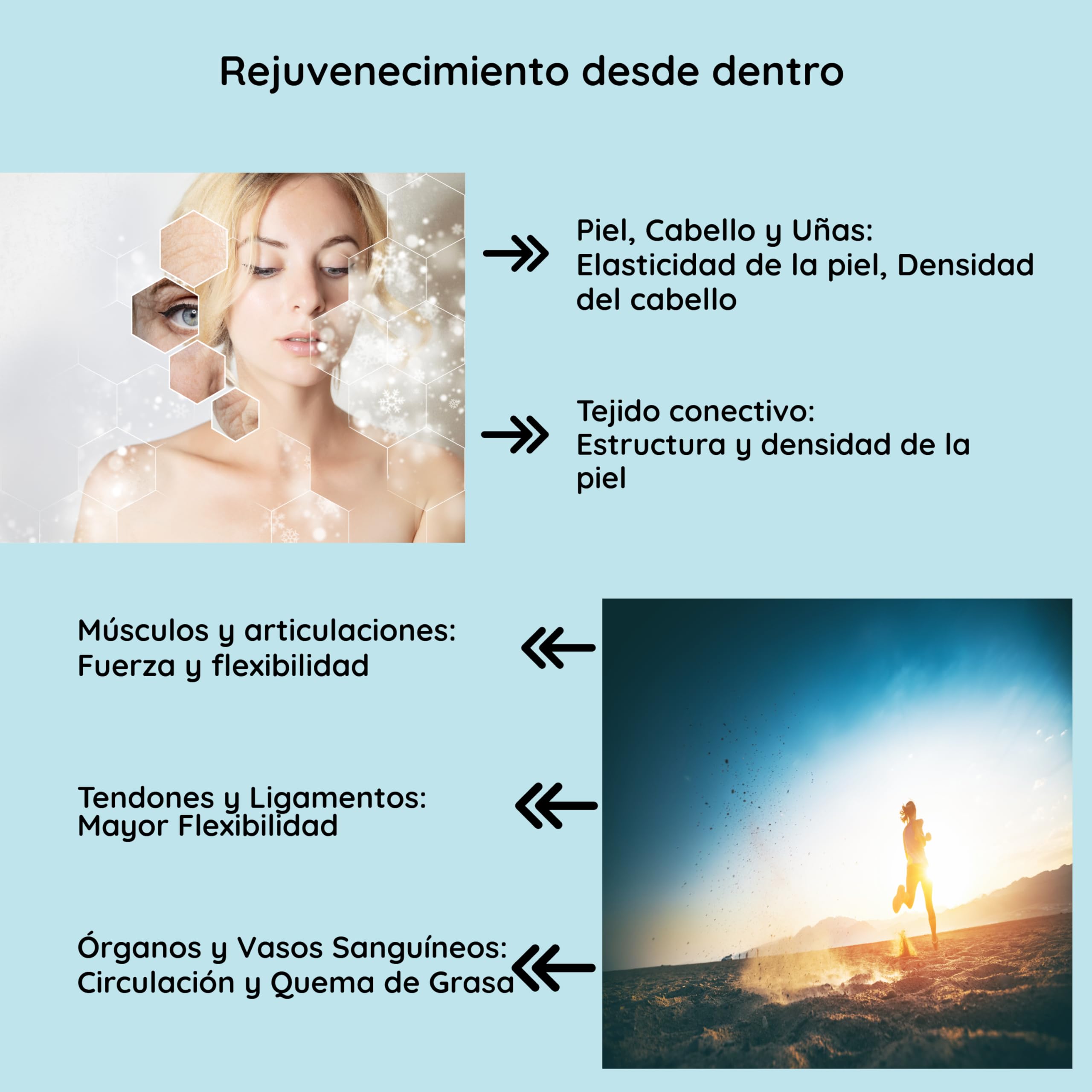 colágeno en polvo 500 g - péptidos de colágeno tipo 1 2 3 5 10 - complejo de colágeno premium insípido - proteína hidrolizada súper soluble