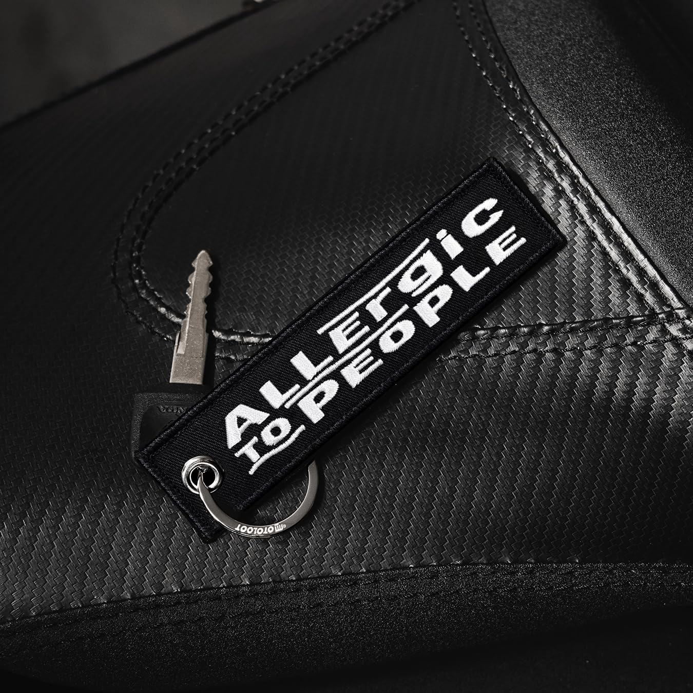MotoLoot Keychain for Motorcycles, Scooters, Cars and Gifts (Allergic To People) image 3