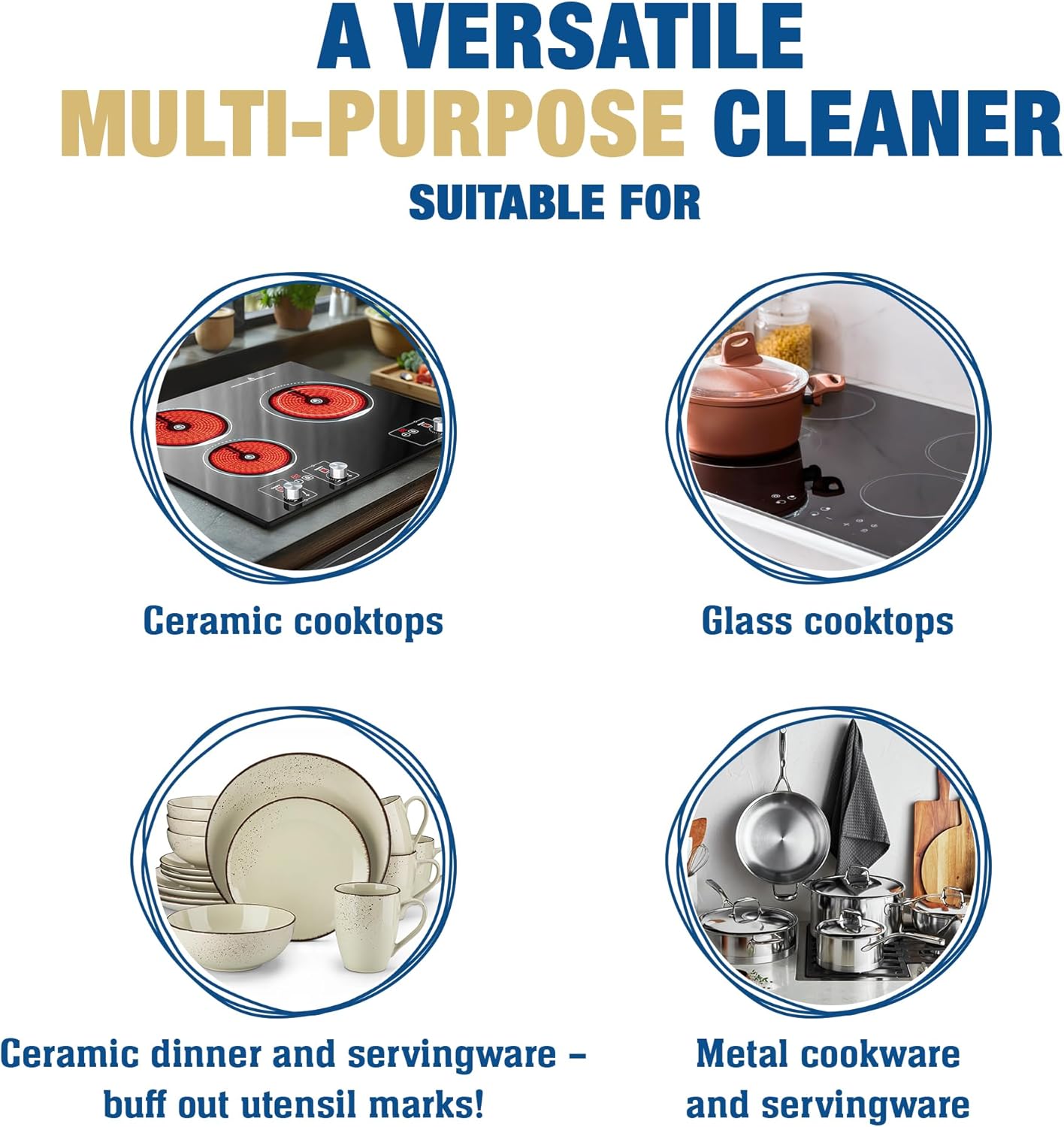 Bar Keepers Friend Cooktop Cleaner + Scraper + Dish Fish - Multipurpose Liquid Stovetop Cleanser, Safe for Use on Glass or Ceramic Cooking Surfaces, Copper, Brass, Chrome, Stainless Steel & Porcelain