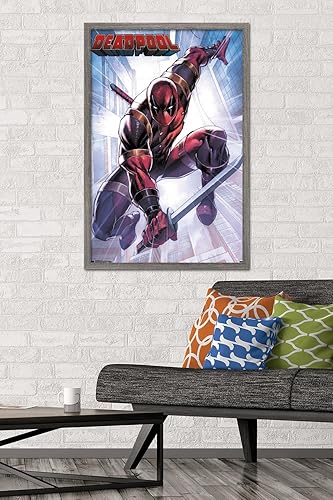 Miniatura 81 de Trends International Marvel Comics Deadpool - Póster de pared de ataque, 22.375 x 34 pulgadas, versión enmarcada en negro Versión enmarcada Barnwood
