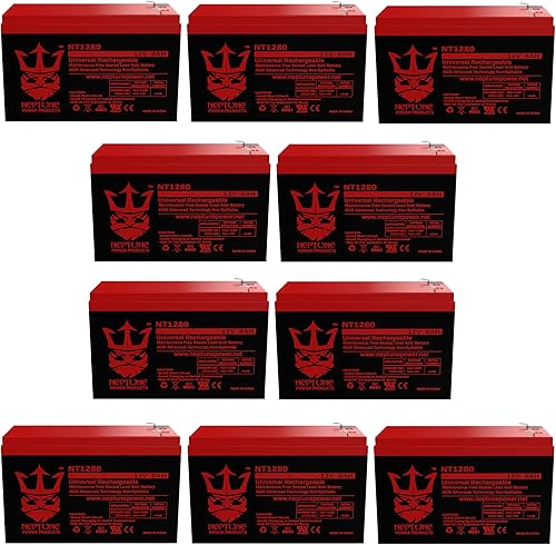 Neptune - Actualización de repuesto para Power Sonic PS-1270 12 voltios 7 AH batería SLA .250 F2 terminal Paquete de 10 FedEx 2 días de descuentos