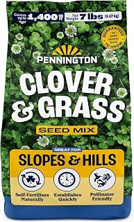Pennington Smart Seed Clover & Grass Mix 7 lb - Low-Maintenance, Self-Fertilizing Lawn Seed for Slopes & Pollinators