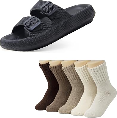 Slides for Women and Warm Socks