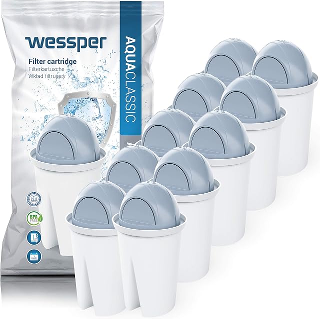 Wessper Classic Water Filter Cartridges for Hard Water - Fits BRITA Classic, Dafi Classic, Dafi Atria, Aquaphor Standard Pack of 10