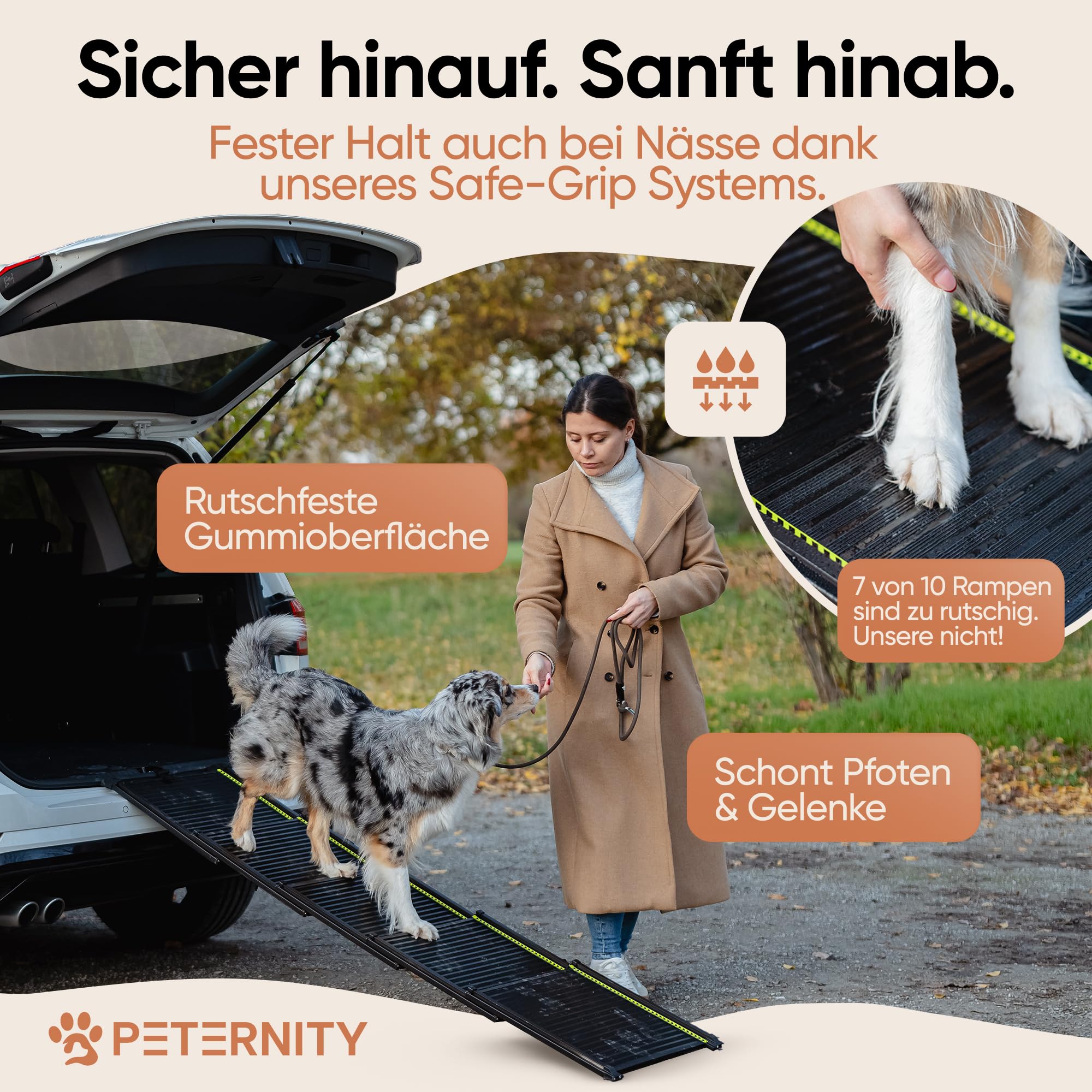Hundetreppe Auto [rutschfestes Gummi] Hunderampe Auto klappbar | Hundetreppe Große Hunde Dog Ramp Dog Stairs Hunde Rampe Auto klappbar [mit Transporttasche] Hundetreppe Rampe Hund NEU 2026