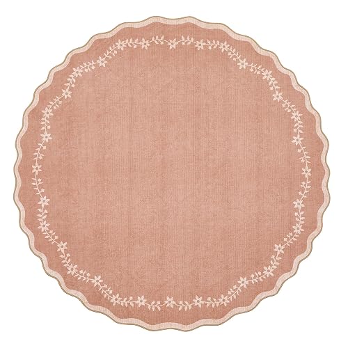 GarveeHome 8ft Scalloped Round Rug