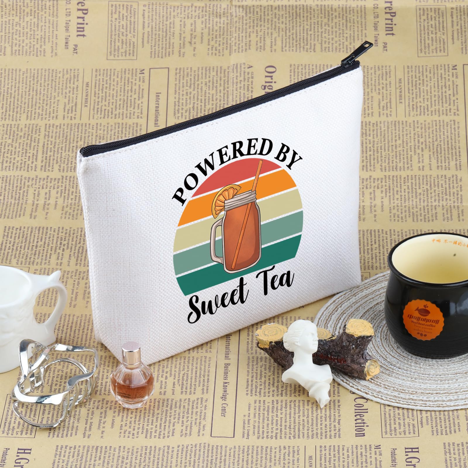 PYOUL Sweet Tea Lover Gift Powered By Sweet Tea Makeup Bag Sweet Tea Drink Cosmetic Bag Sweet Tea Design Gift (Sweet Tea Bag) - Image 3