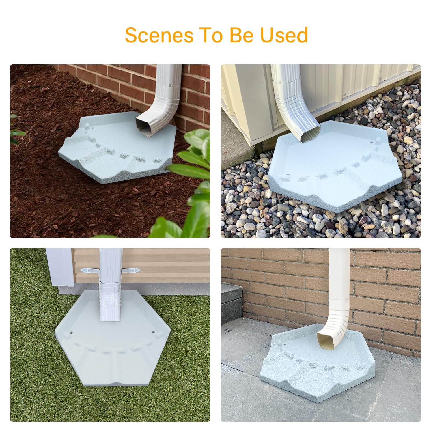 Rain Gutter Downspout Splash Block, Down Spout Drain