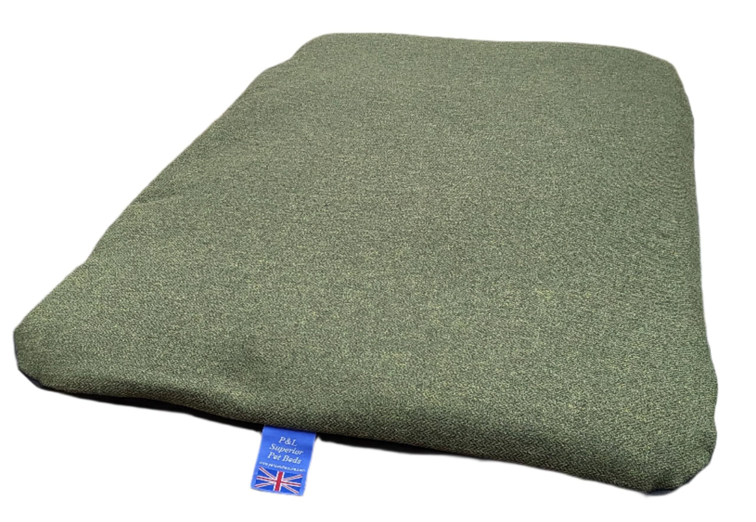 P&L Country Dog Beds Orkney Tweed Dog Duvet, Waterproof Base, Machine Washable Removable Cover, 82-127cm (Green, Medium)