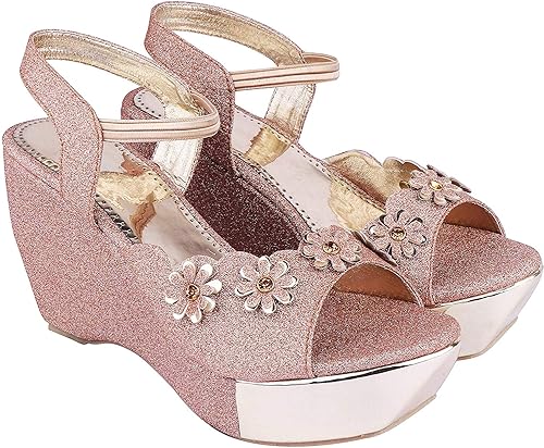 Digni Womens Wedges Sandal Open Toe Buckle Ankle Strap Flatform Wedge Sandal