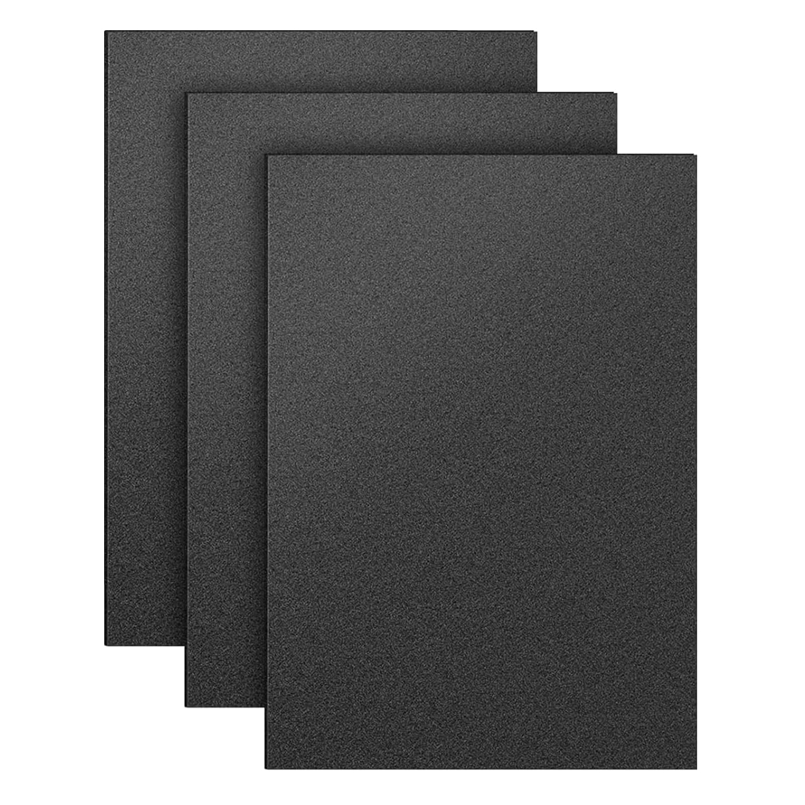 3 Pack Black ABS Plastic Sheet 12" x 16" 1/8" Thick (3mm), High Tensile and Impact Strength Moldable Plastic Sheet Plexiglass Sheet, DIY Material for Home Decor,Handicrafts