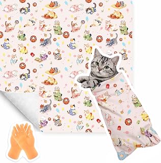 MITUKE 猫用グルーミングバッグ 猫爪切用 自己粘着性猫用ラッ…