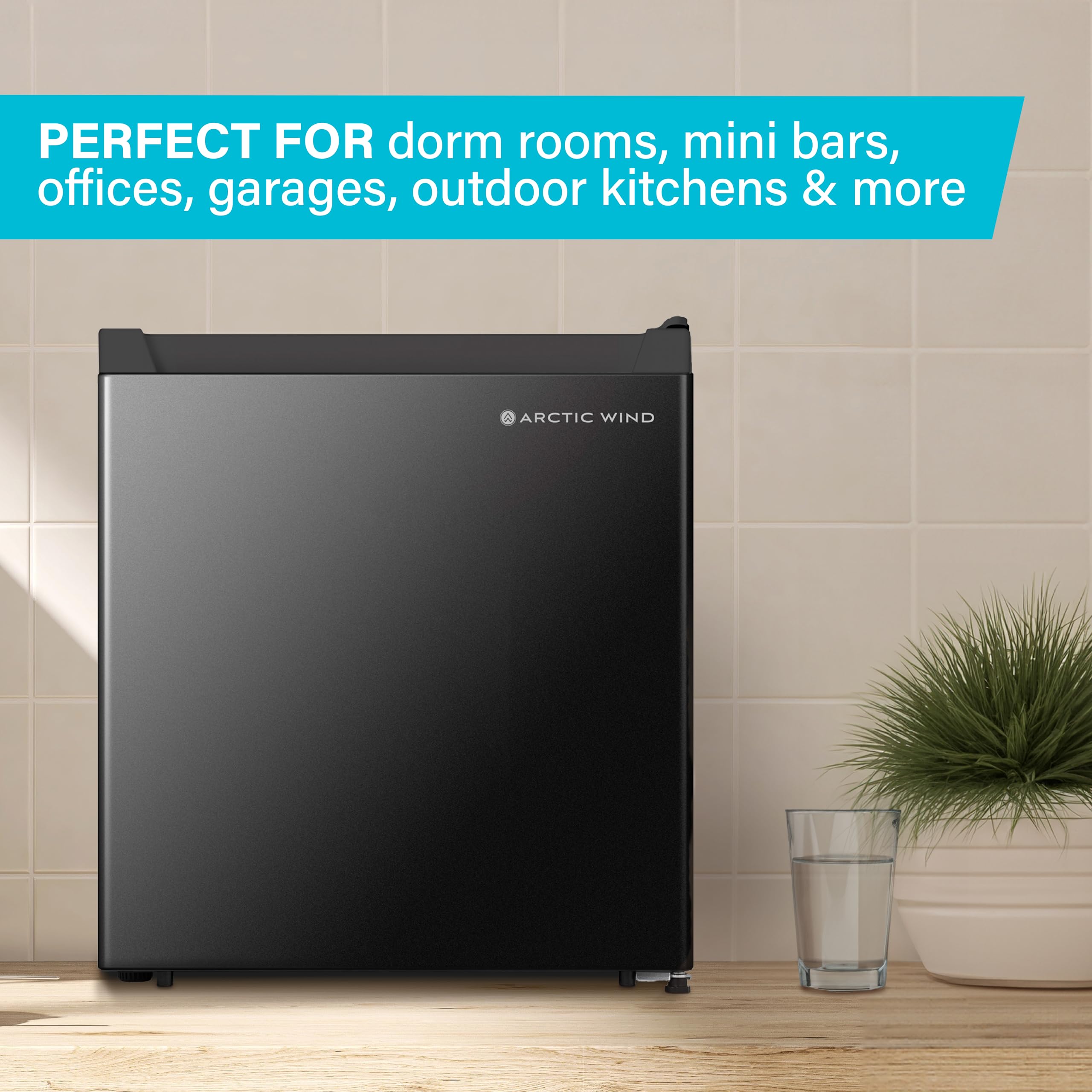 Arctic Wind Energy Star 4.4-Cu. Ft. Compact Refrigerator With Freezer Compartment, Drink And Snack Mini Fridge For Bedroom, Dorm Room, Office In Silver on Fridge.com - View 5