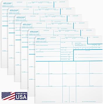 National Gun Trusts - Made in USA - FD-258 Fingerprint Cards 2026, 6 pack - 11-1-20 Version ATF ORI