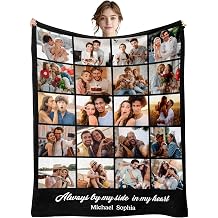 Custom Memorial Photo Blanket, Personalized Picture Sympathy Gifts for Loss of Loved One, Loving Memory Remembrance Bereavement Grieving Throw for Mom Dad Grandma Grandpa