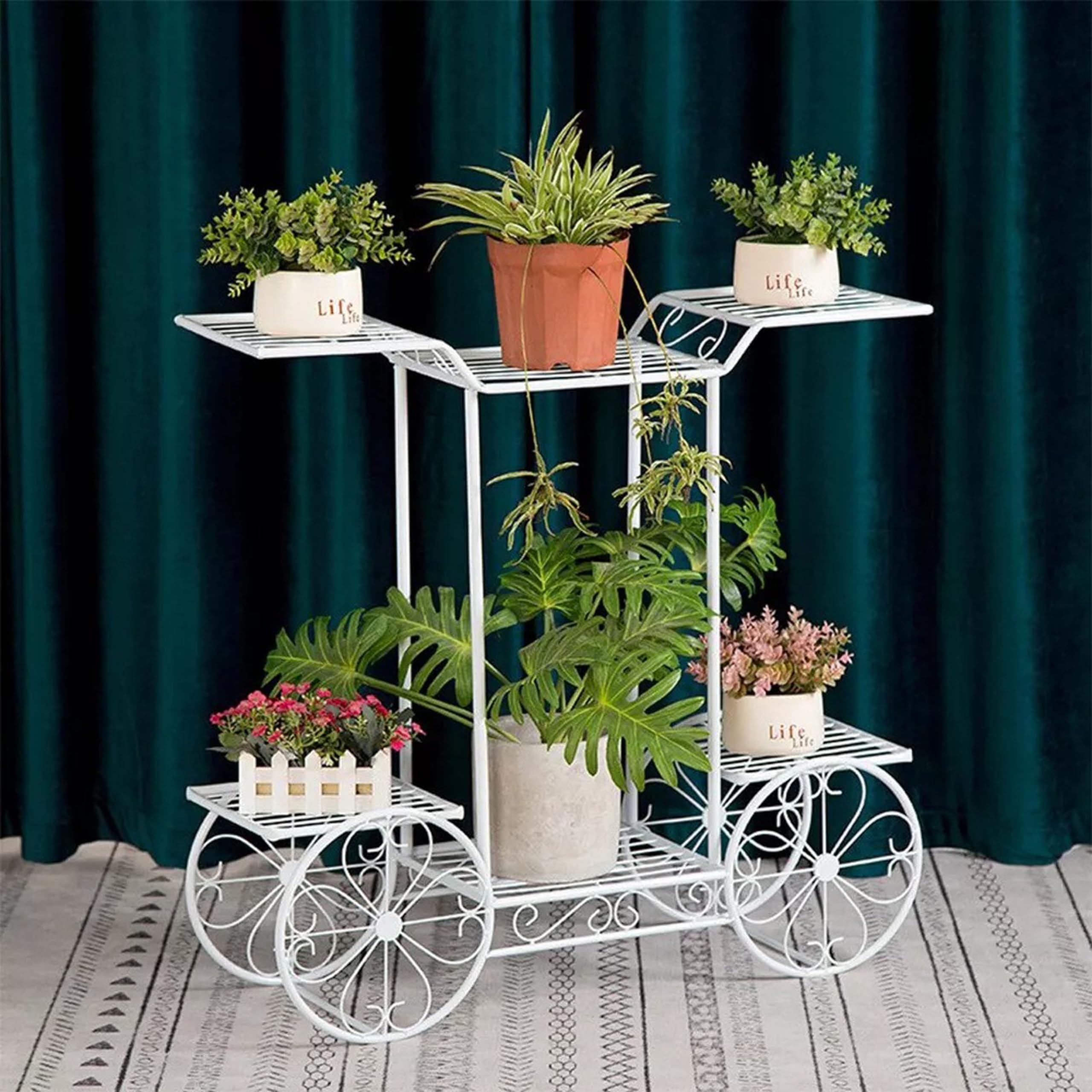 ZenZest Indoor/Outdoor Plant Stand-Corner Metal Plant Shelf-Strong Potted Plant Stands-Iron Vertical Planter for Patio, Garden, Lawn, and Balcony (white) (B0D4ZLJKPN) Amazon Price History, Amazon Price Tracker