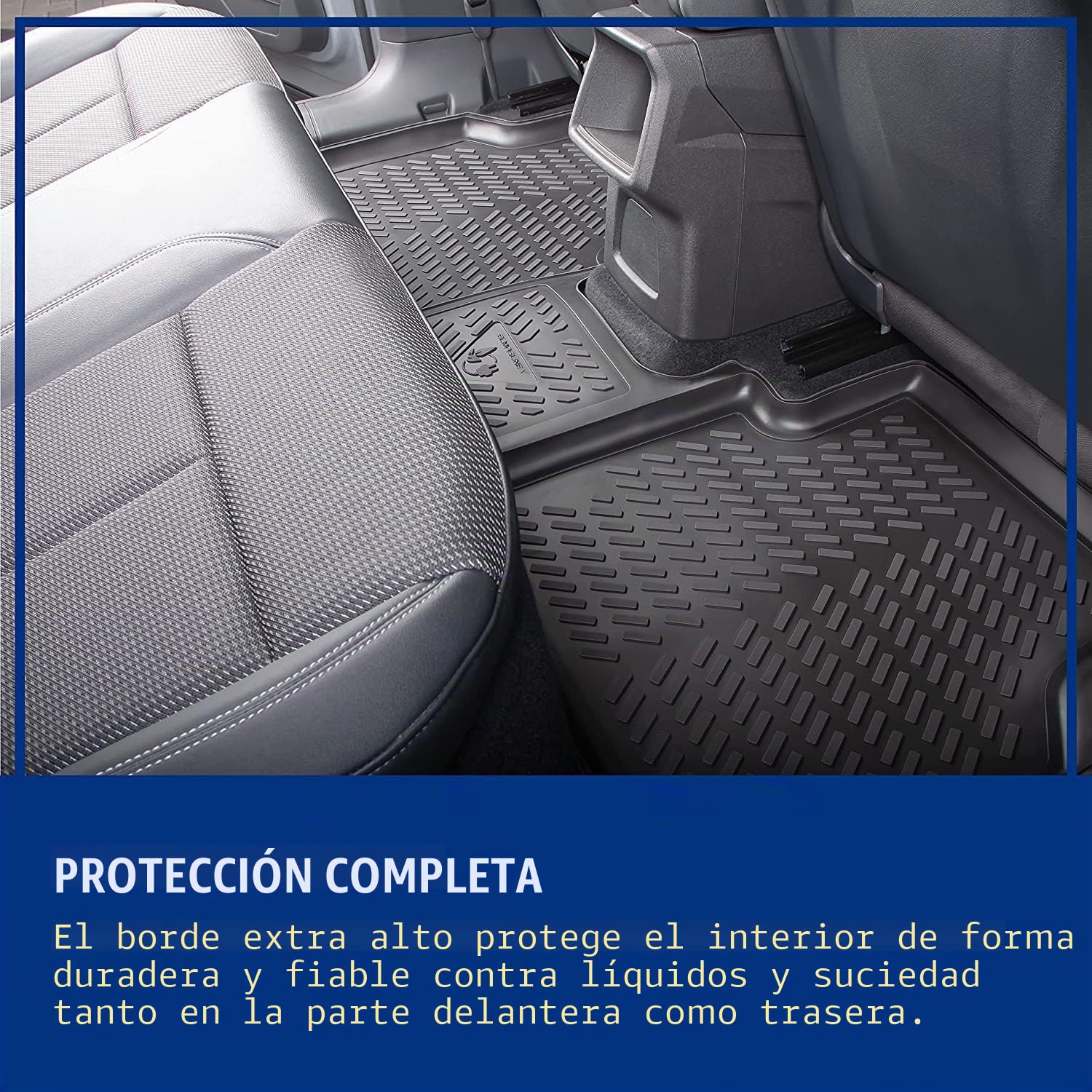 ELMASLINE Alfombrillas de Goma 3D para Mercedes EQE 2022-2026, Alfombras Coche | Alfombrillas con Borde Alto – Accesorios