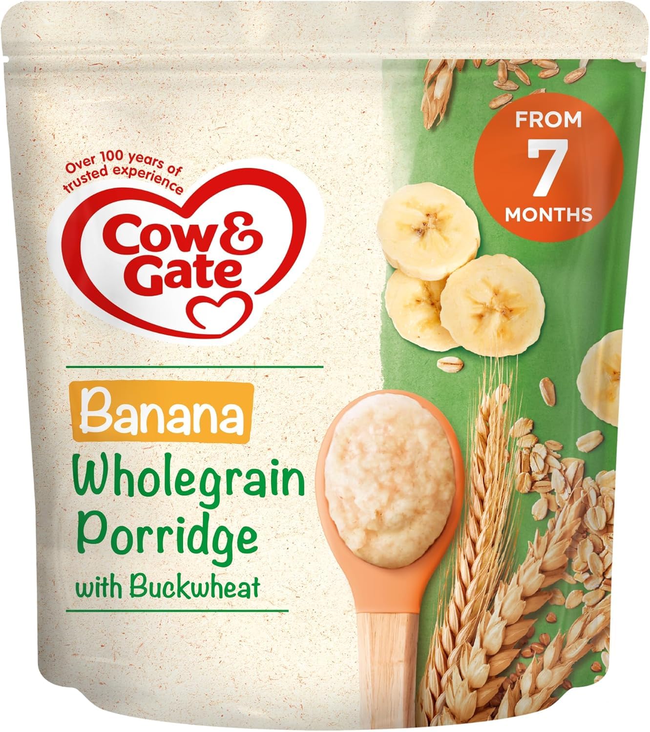 Cow & Gate Porridge Baby Cereal, Banana Wholegrain, 200g